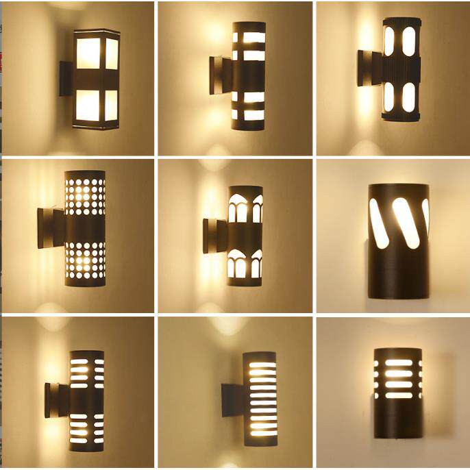 外贸新品欧式E26灯头铝材欧规外墙装饰防水双头墙壁灯室外壁灯