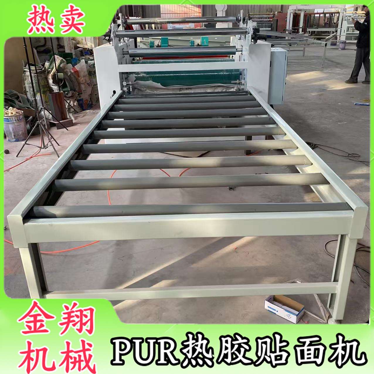 石膏板板涂胶贴面机 自带粘性保护膜覆膜机 门板表面覆保护膜设备