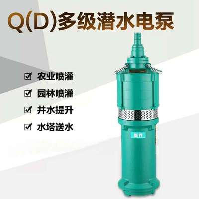 新界干式抽水泵220V农田灌溉农用家用潜水泵井用取水高扬程QD水泵