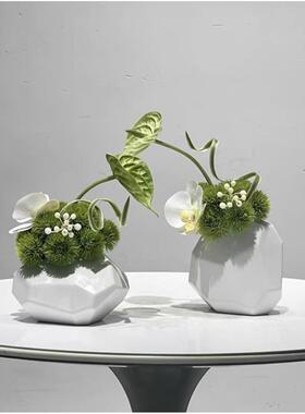 简约现代绿色仿真小绿植花艺插花洽谈桌样板房茶几餐桌面创意摆件