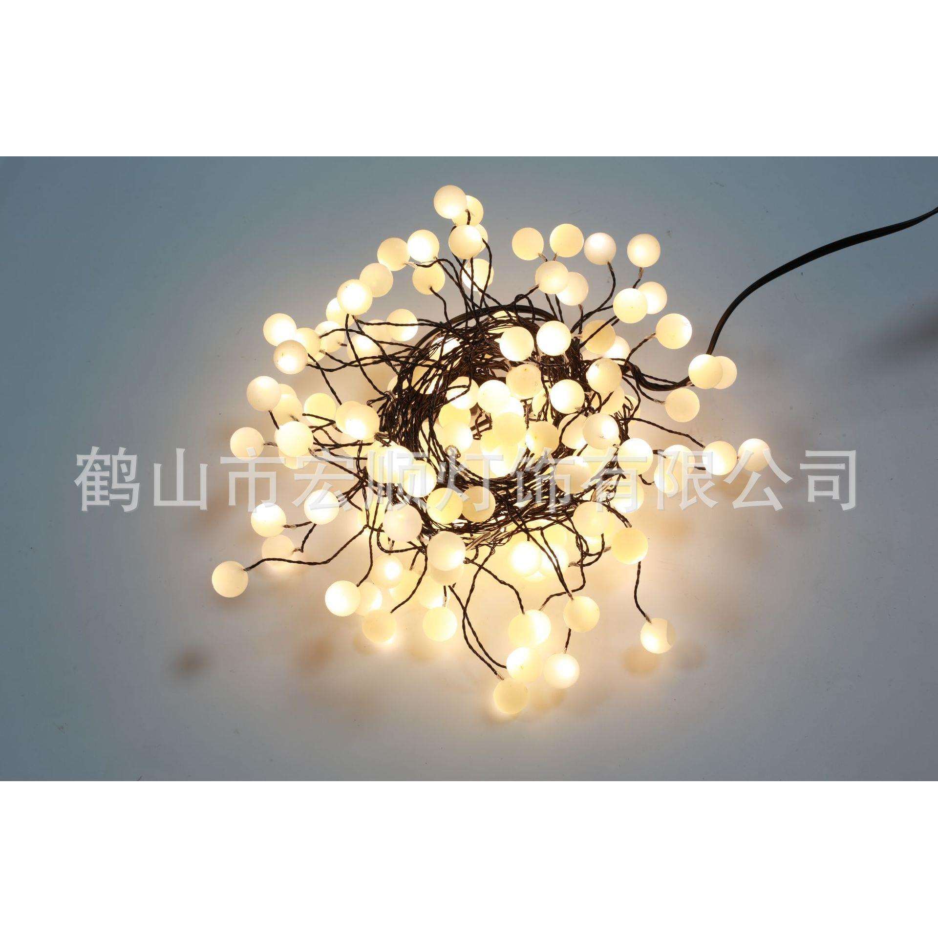 跨境爆款LED暖白色圆球灯串房间装饰氛围灯户外装饰灯柬埔寨出货