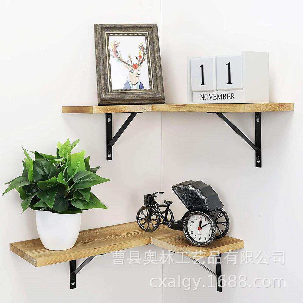 转角壁架松木转角悬浮搁板卧室客厅浴室厨房碳化黑色壁式储物架,电子元器件市场,集成电路（IC）,淘宝优惠券,粉丝福利购,淘宝优惠卷