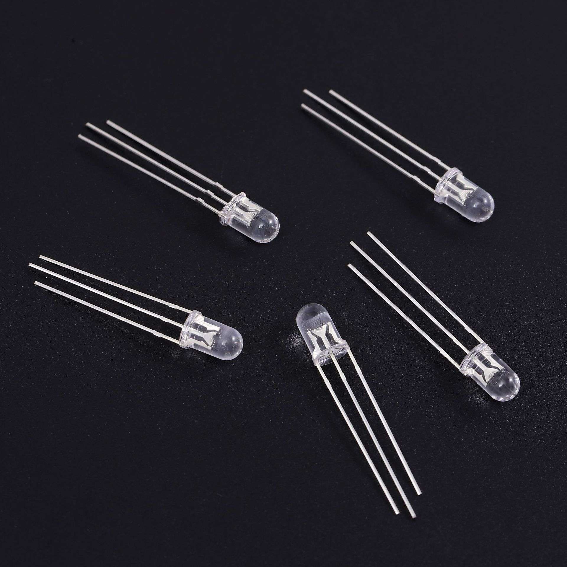 f5蓝翠绿双色共阴共阳led灯珠 5mm透明三脚led发光二极管厂家直销