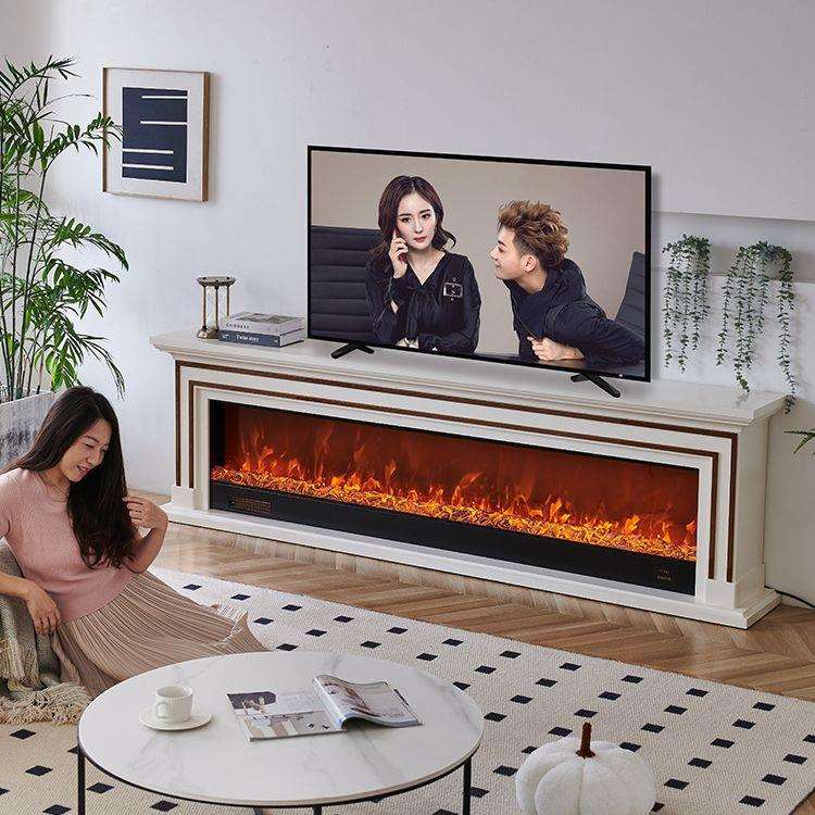 1.8/2/2.4米法式壁炉电视柜 家用别墅客厅卧室黑色仿真火取暖壁炉