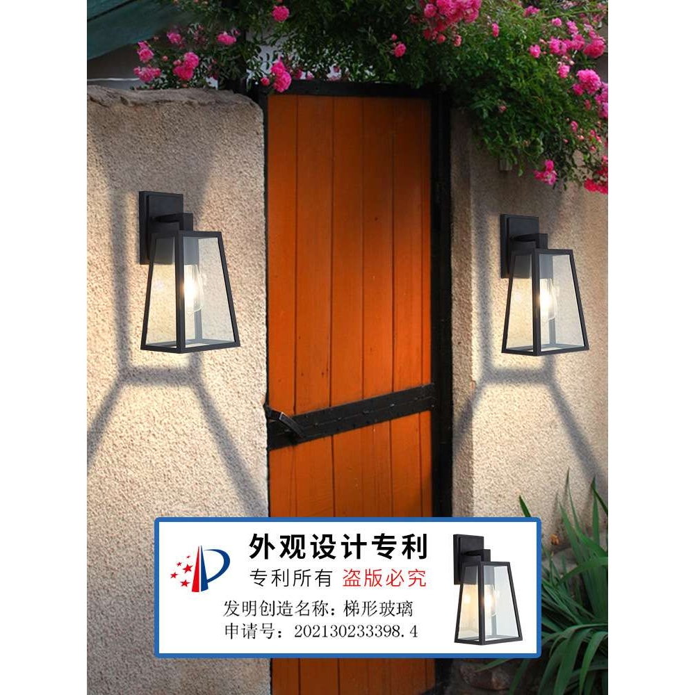 壁灯户外防水阳台大门口走廊室外庭院现代美式露台超亮别墅外墙灯