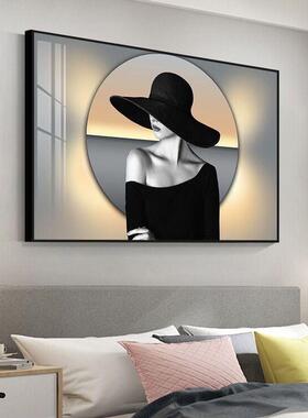 K1V卧室装饰画主卧床头挂画轻奢房间单幅美女壁画酒店房间墙画客