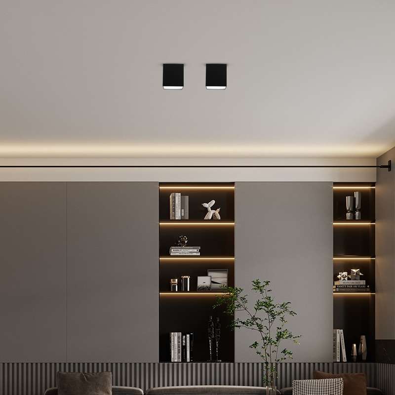 led明装筒灯方形免开孔商用办公室吸顶式防眩筒灯家用玄关盒子灯