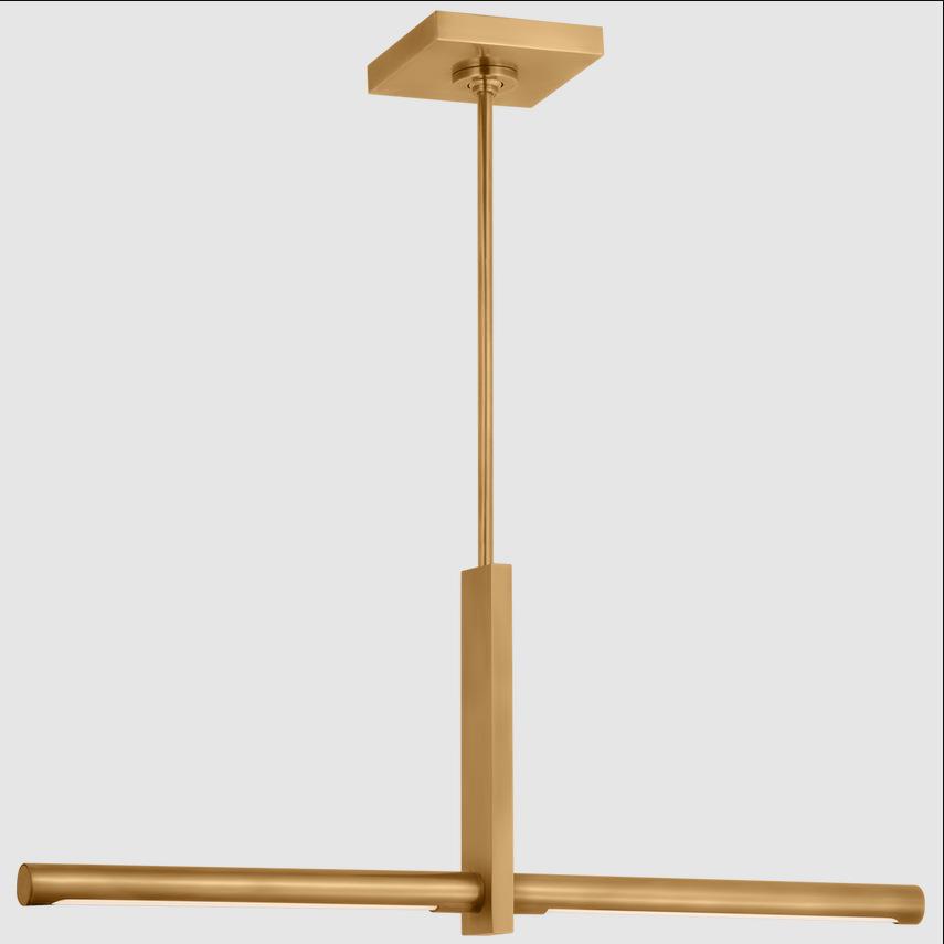 美式餐厅设计师简约吊灯轻奢极简书房灯办公室创意全铜餐桌长条灯