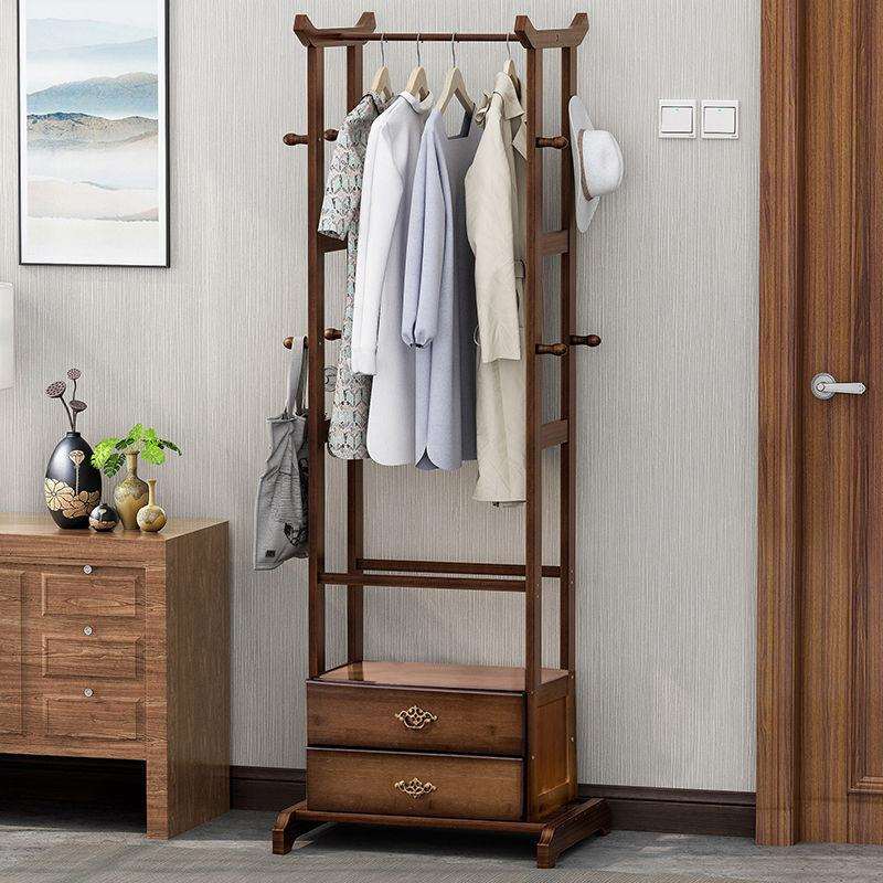 衣帽架落地卧室衣架网红挂衣架家用小房间衣服架子实木置物架厂家