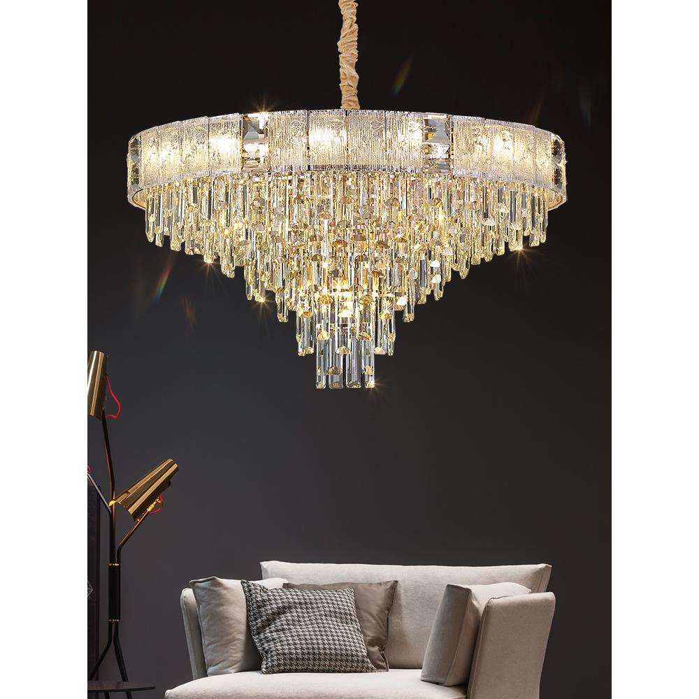 客厅吊灯轻奢风法式水晶灯大气设计师大厅主灯奢华别墅餐厅灯