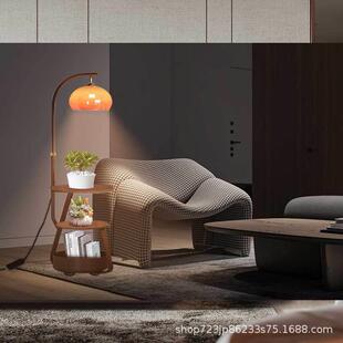 落地灯置物架一体床头柜灯客厅跨境高级感沙发卧室装饰民宿新款