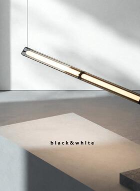 意式极简餐厅吊灯现代北欧设计师几何创意玻璃光影吧台商用长条灯