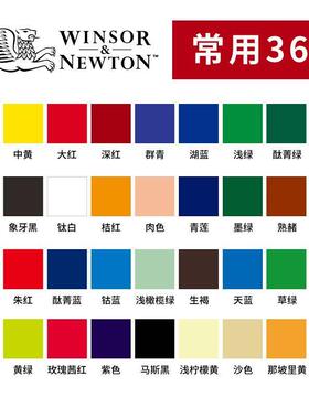 温莎牛顿画家专用丙烯颜料300ml丙烯画颜料36色常用色套装