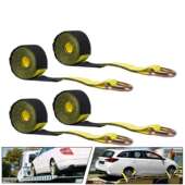 汽车配件轮胎捆绑带4个装 2英寸拉紧器绑货固定拖车带12FT3.66米
