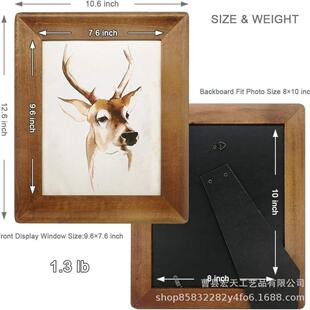 木制桌面可加印照片相框用于桌面展示和墙壁安装可