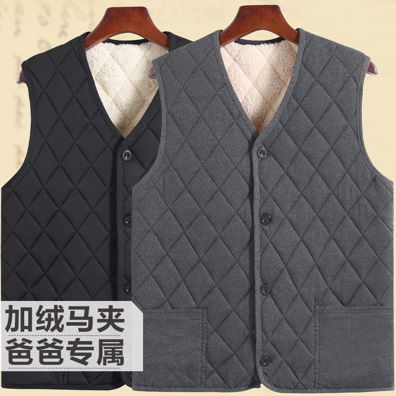 棉马甲男加绒加厚防寒保暖