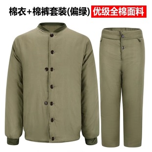 加厚保暖工作棉袄冷库防寒劳保纯棉套装 军绿棉衣老式 棉服棉袄棉裤