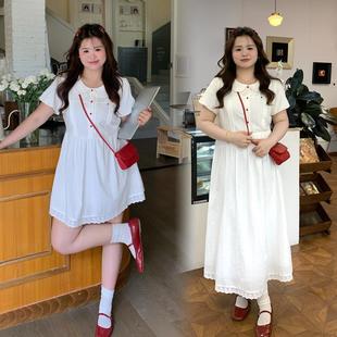 大头婷微胖定制连衣裙夏季 大码 胖mm纯棉超仙A字裙显瘦甜美长短款