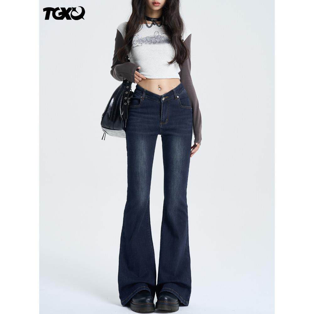 2025年春夏新时尚新潮v腰性感美式低腰喇叭裤