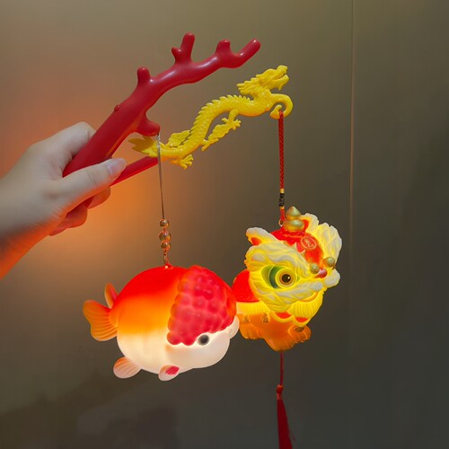 招财醒狮好运鲤鱼花灯！非遗灯笼