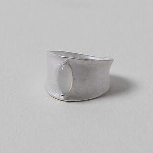 OLIO E ACETO油醋汁·纯银黑白洞戒指 黑曜石白玛瑙