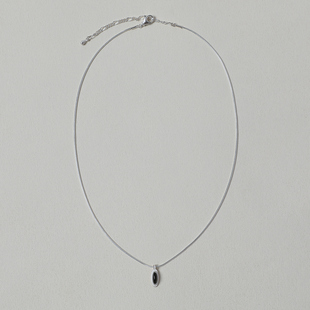 OLIO E ACETO油醋汁·纯银卫星吊坠项链 黑曜石白玛瑙