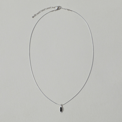 OLIO E ACETO油醋汁·纯银卫星吊坠项链 黑曜石白玛瑙