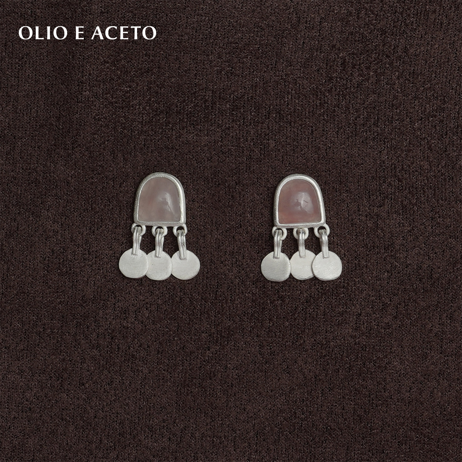 OLIO E ACETO油醋汁·纯银粉晶流苏耳环 520特别系列礼物