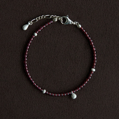 ACETO油醋汁·纯银露珠串珠手链 OLIO 黑玛瑙石榴石