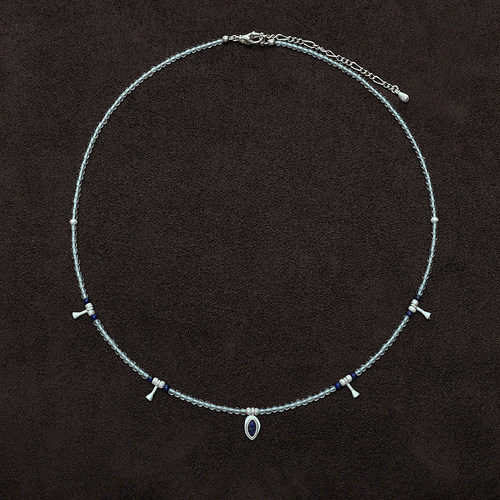 【宋佳同款】OLIO E ACETO油醋汁·纯银白水晶花蕊串珠项链