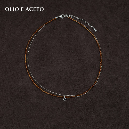 OLIO E ACETO油醋汁·纯银珊瑚双层项链