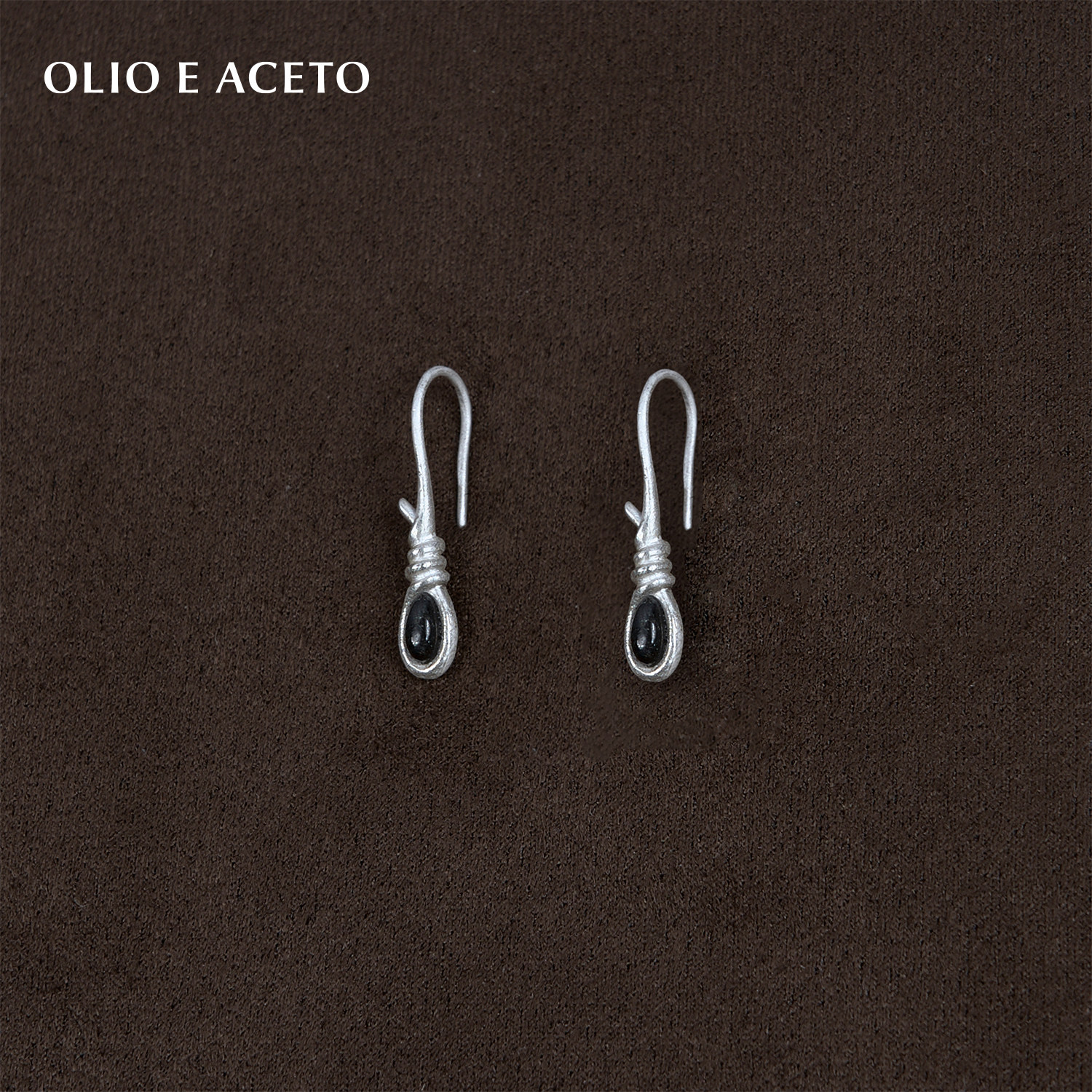 OLIO E ACETO·油醋汁纯银凝结耳钉 金运石白玉髓图片