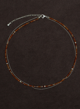 OLIO E ACETO油醋汁·纯银红花玛瑙双层项链 新年限定红玛瑙 礼物