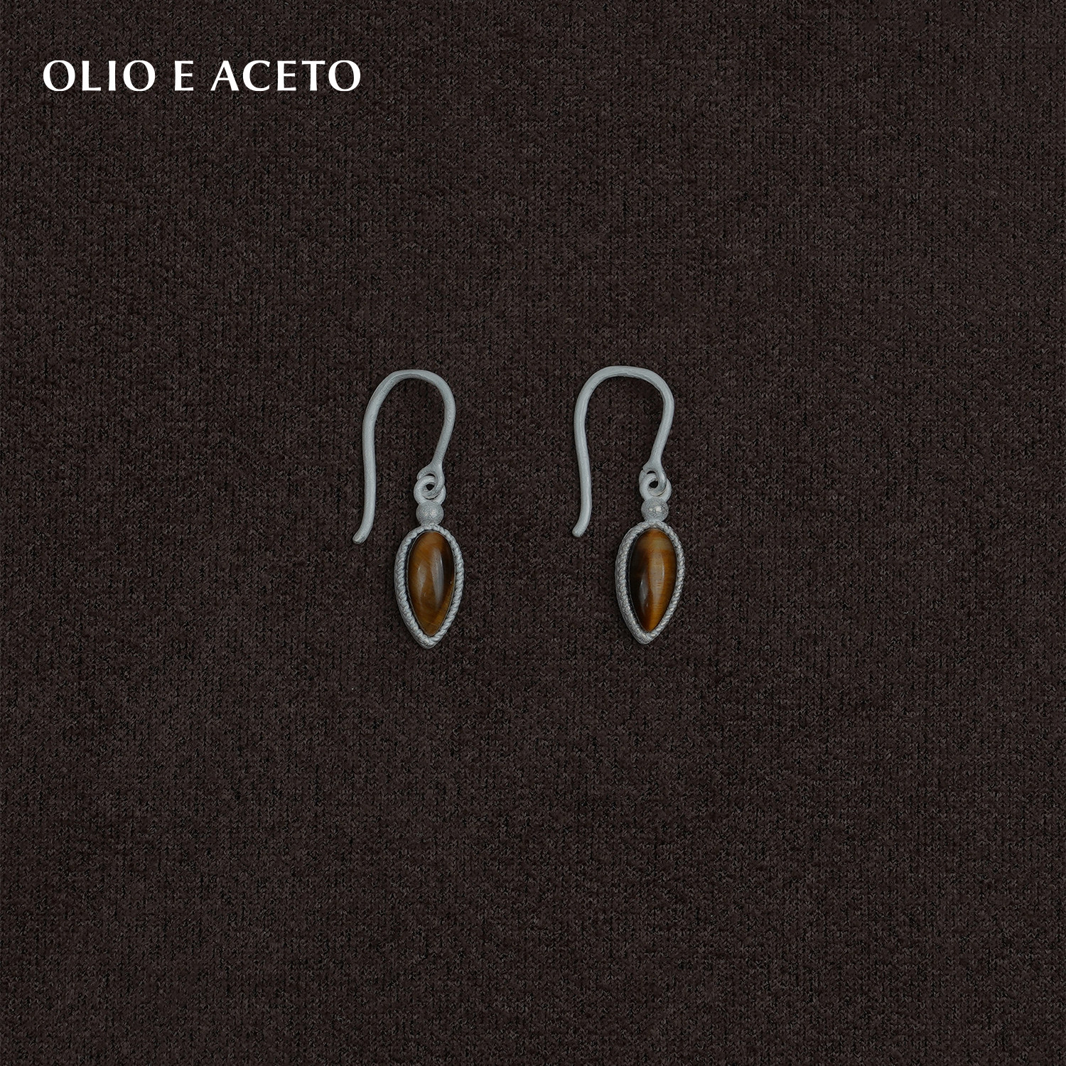 OLIO E ACETO油醋汁·纯银光晕耳环 虎眼石金运石白玉髓
