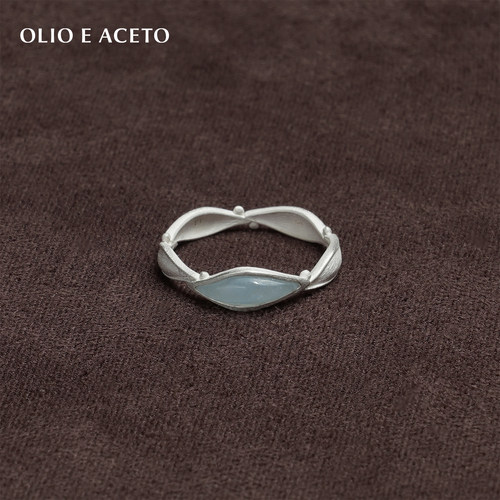 【欧阳娜娜同款】OLIO E ACETO油醋汁·纯银海蓝宝花冠戒指