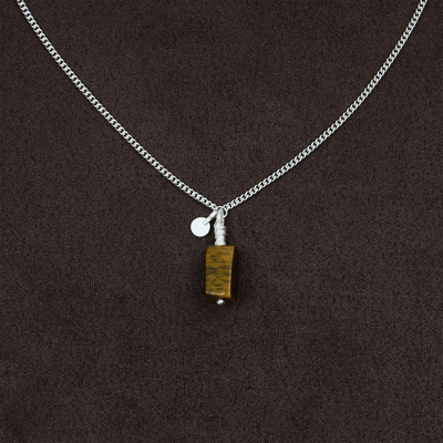 OLIO E ACETO油醋汁·纯银石柱吊坠项链 虎眼石黄水晶