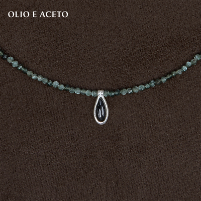 OLIO E ACETO油醋汁·串珠吊坠项链 绿龙晶白蝶贝