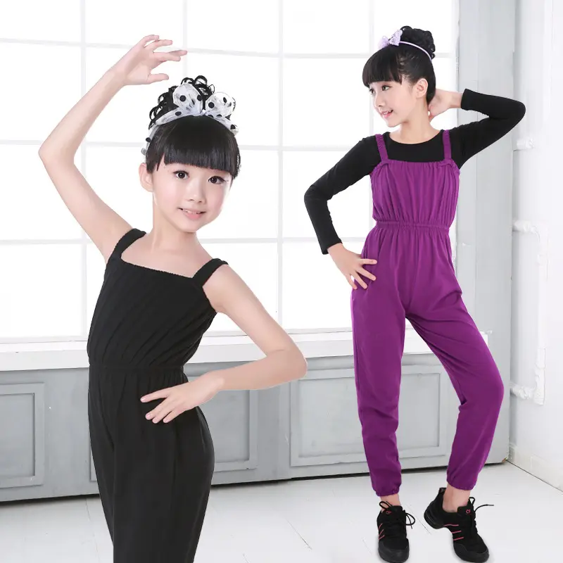 儿童舞蹈服装女童棉背带裤吊带