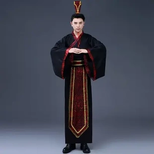 古装服装男唐朝汉服直裾深衣侠客舞台演出服影视拍照学院毕业班服