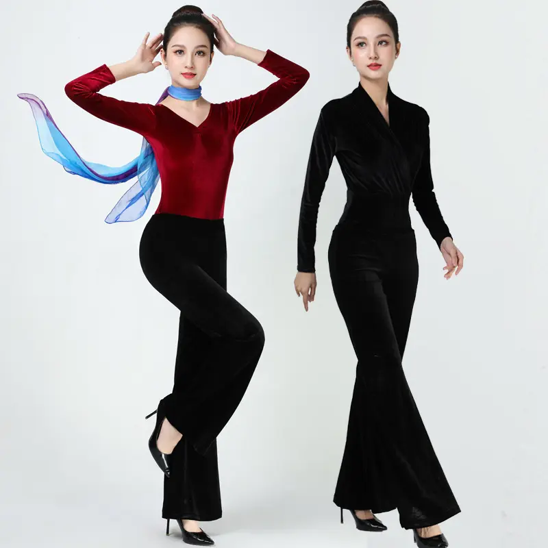 秋冬新款形体训练服装女修身优雅