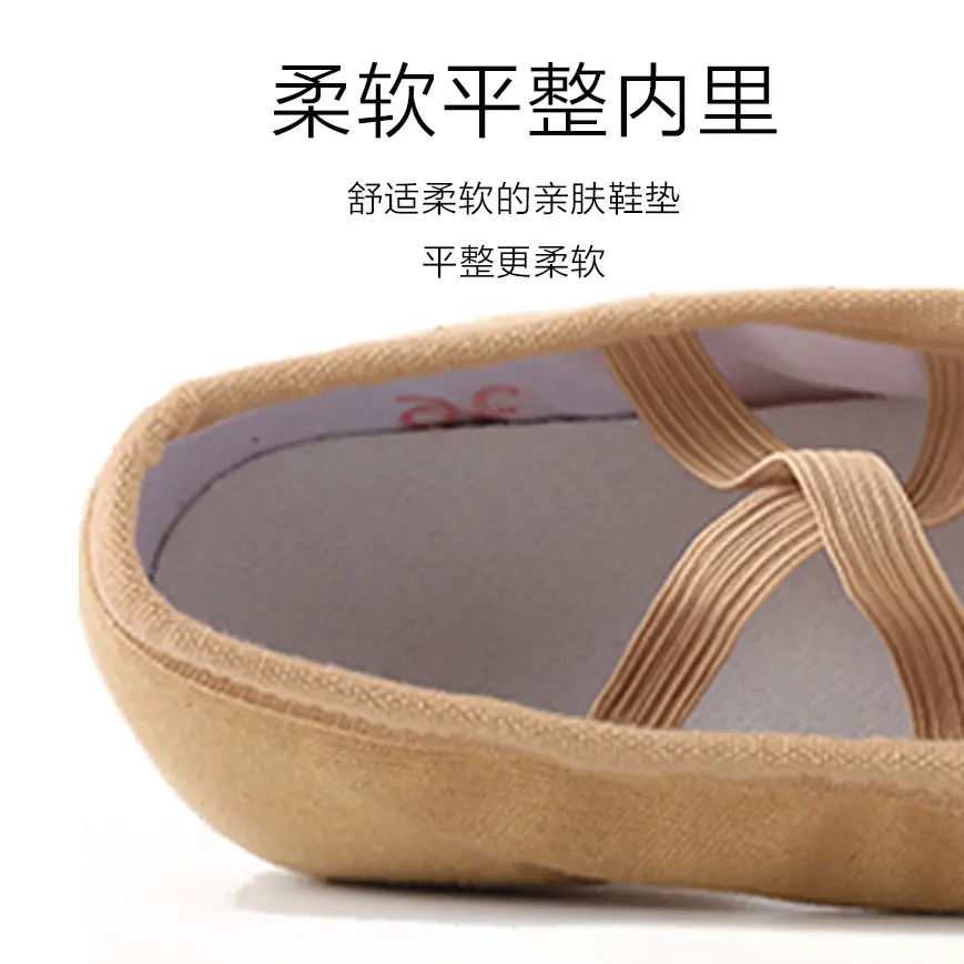 舞蹈鞋女软底练功鞋中跟款成人