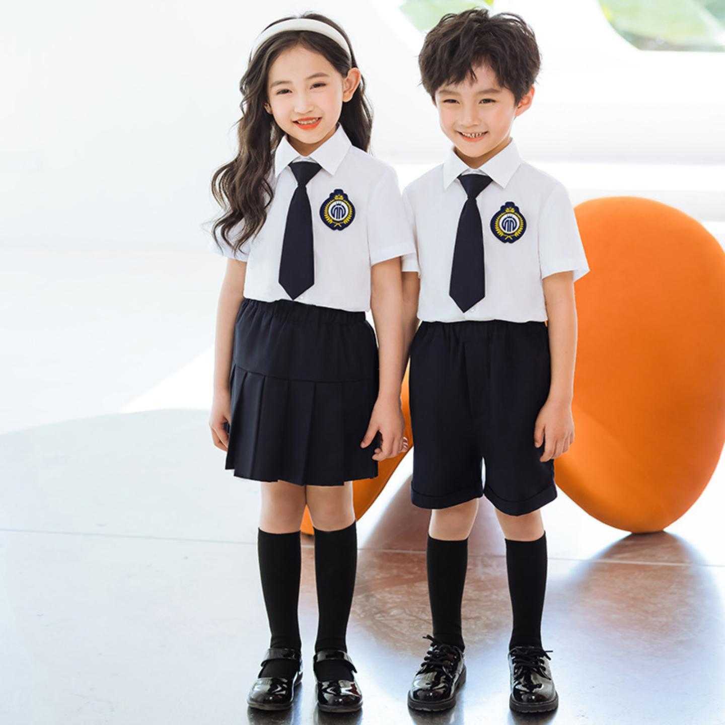 幼儿园园服夏装短袖衬衫套装