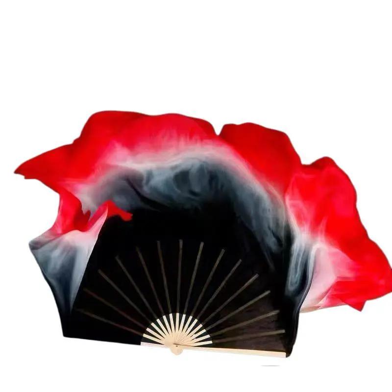 古风扇子舞濯海令舞蹈真丝扇黑红