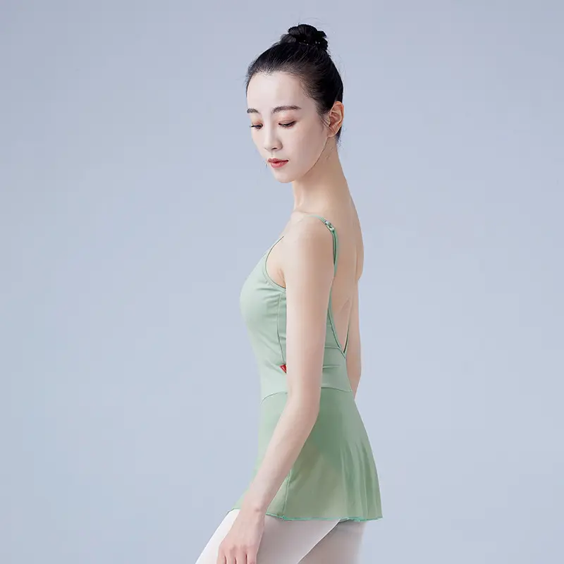 成人舞蹈服女可调节肩带形体