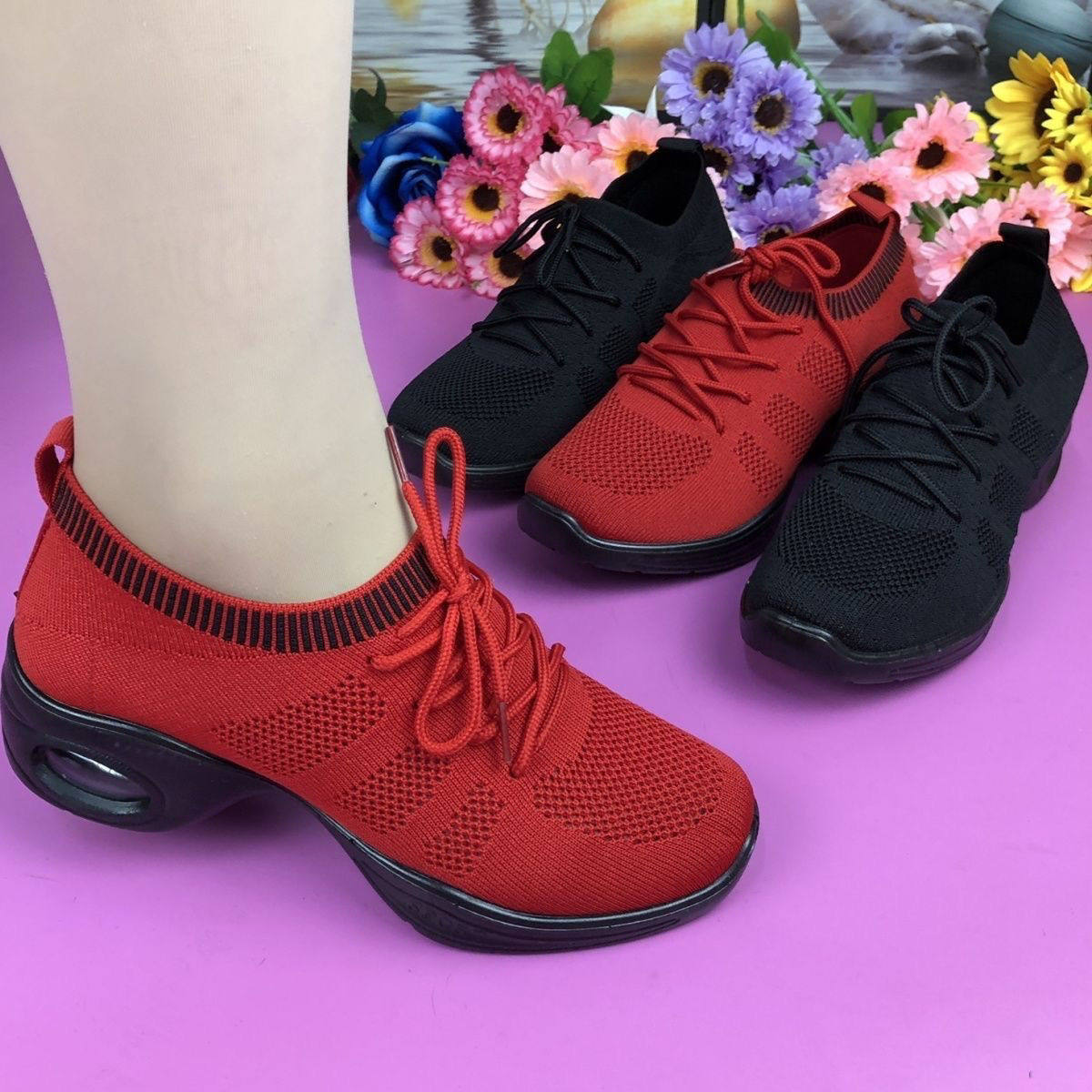 女网面防滑软底气垫休闲舞蹈鞋运动女鞋跑步鞋广场舞鞋,女鞋,传统布鞋,淘宝优惠券,粉丝福利购,淘宝优惠卷