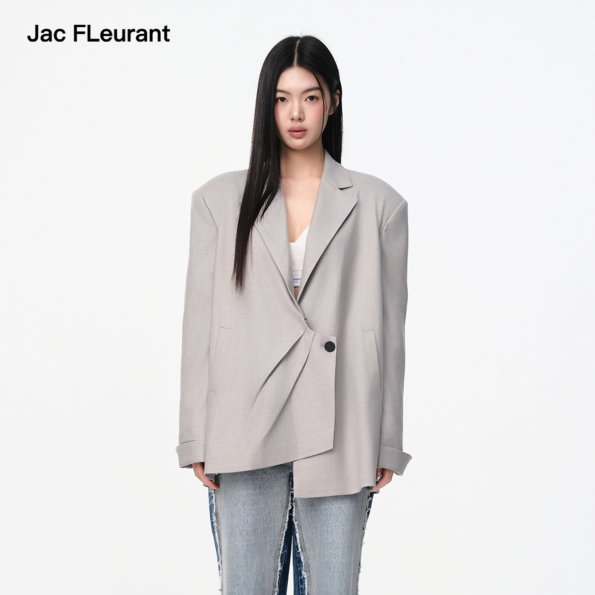 JACFLEURANT时尚修身纯色西装