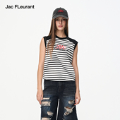 JAC 百搭 背心时尚 FLEURANT春夏新品 黑白条纹插肩袖