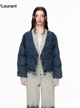 JAC FLEURANT【秦岚徐璐吴宣仪同款】牛仔拼接针织假两件羽绒服