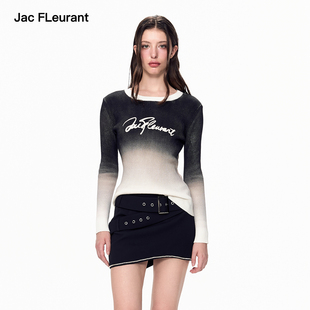 Logo打底上衣 渐变针织修身 JAC FLEURANT新品