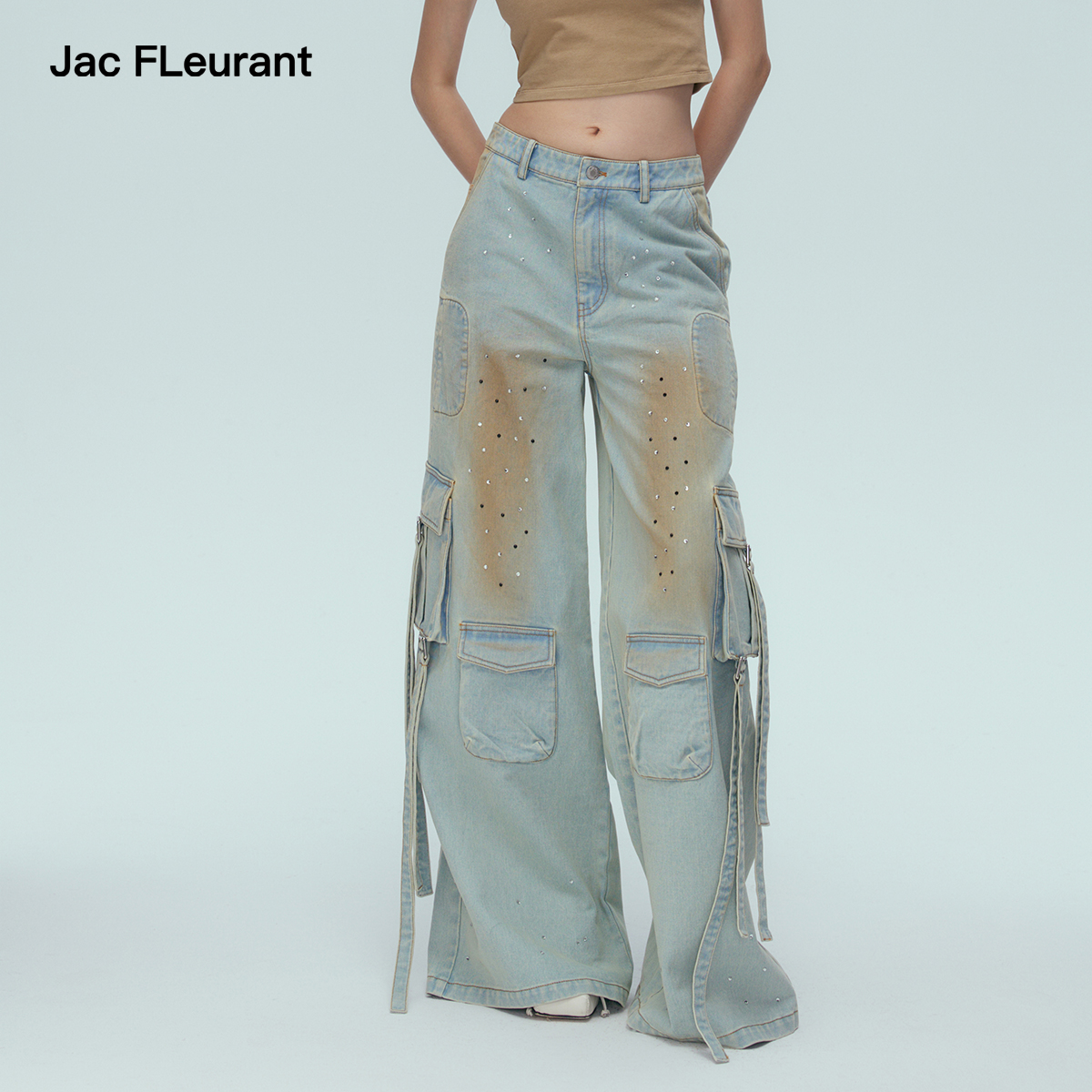 满天星烫钻牛仔裤JACFLEURANT